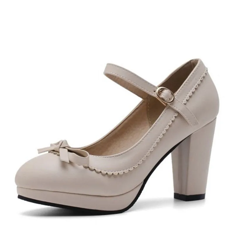 

2021 New Spring 14 Colors Party Pumps Bowknot Wedding Party High Heel Shoes Women Platform Office Lady Pumps Size 34-43