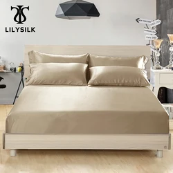 Lilysilk-Sábana de Seda ProFunda para Cama, Ropa Pura 100% de Moral sin Costuras de Color Liso, 25 cm, Envío Gratis