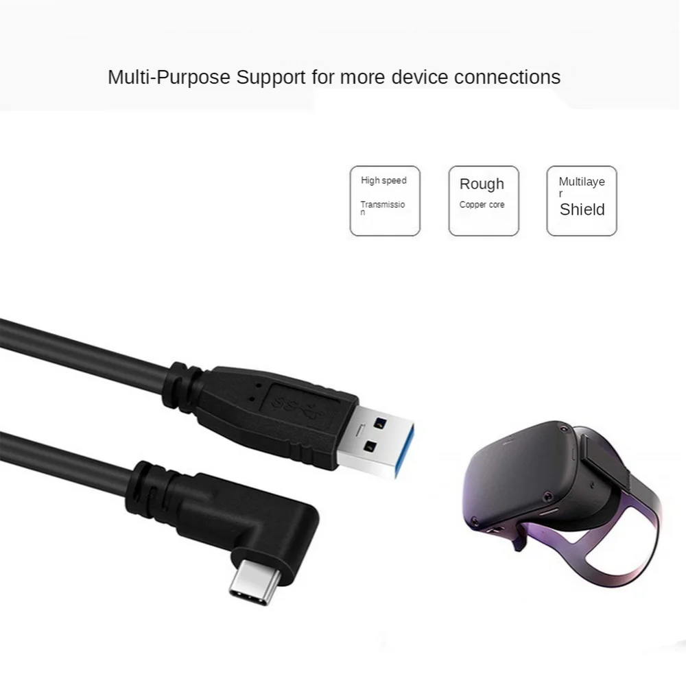 For Oculus Quest 2 Link Cable USB 3.2 Gen 1 for Oculus Link Cable Type C Data Transfer Quick Charge 3M 5M Steam VR Accessories