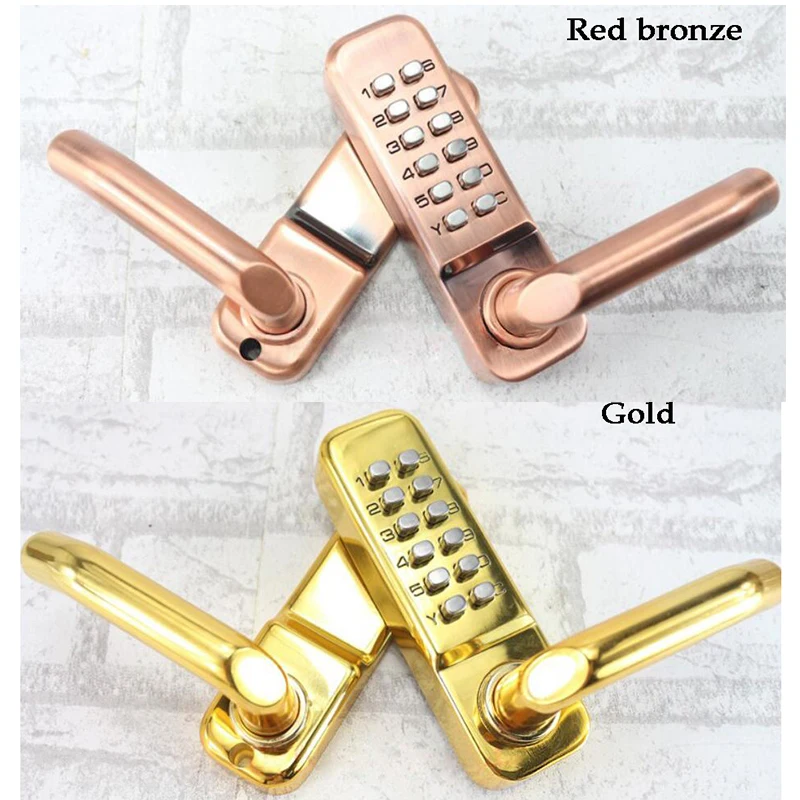 Handle Lock Combination Door Lock Code lock Mechanical Waterproof Lock Golden Lock Bolt LockKeyboard