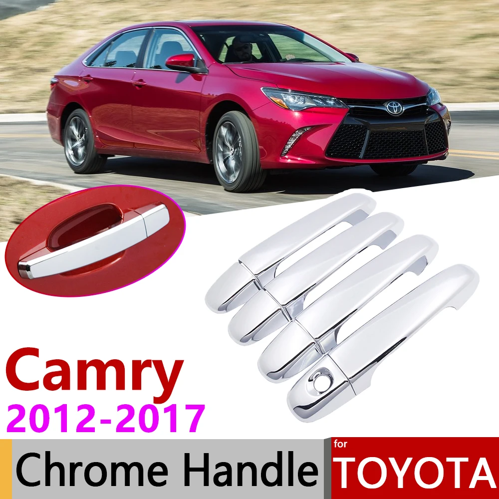 for Toyota Camry XV50 Daihatsu Altis Aurion 2012~2017 Chrome Door Handle Cover Car Accessories Stickers Trim Set 2014 2015 2016