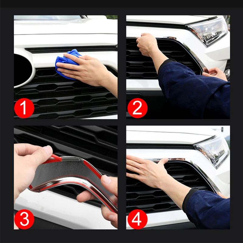 For Toyota RAV4 XA50 2019 2020 2021 2022 2023 2024 2025 Hybrid ABS Car Front Grille Grills Decoration Cover Frame Accessories