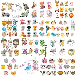 Thermal Stickers Iron On Transfer For Clothes Cat Fox Unicorn Patch Heat Transfer Vinyl Applique Baby T-shirt Cartoon Patch Set