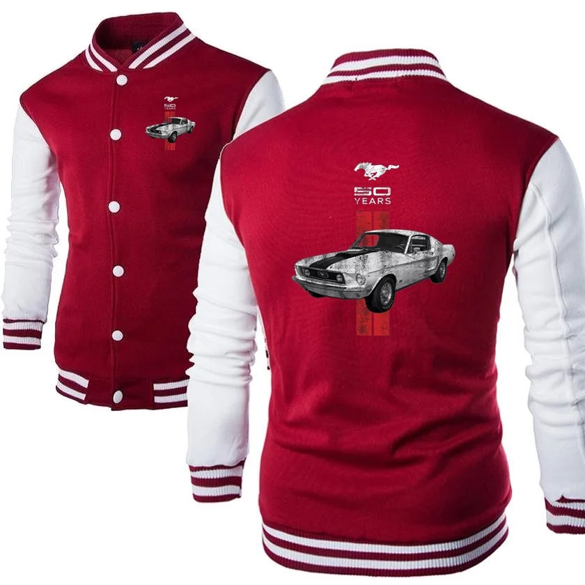HipHop Youth Stand Collar Streetwear uomo giacche da Baseball escursionismo arrampicata spedizione cappotti Ford 50 anni Mustang felpe per auto