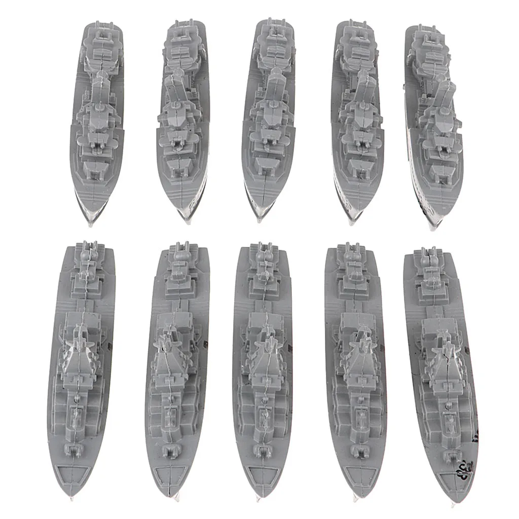 10pcs Simulation Warship  Static Military Model DIY Accessories Child Toys Gray