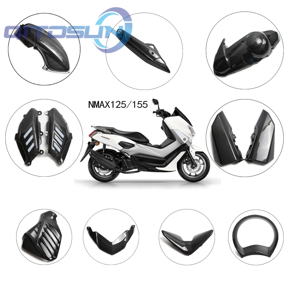 Dla Yamaha Nmax155 N-max 155 2016 - 2019 pełne zestawy owiewek plastikowa obudowa motocykl wzór z włókna węglowego dekoracyjna osłona