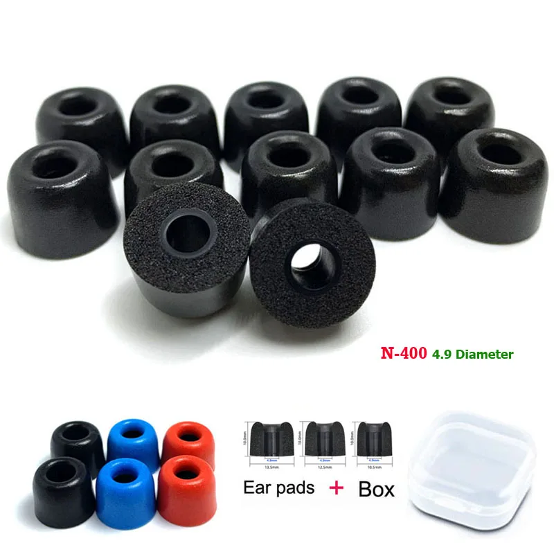 4 ชิ้น/2 คู่ ANJIRUI T400 4.9 มิลลิเมตร L M S Ear Pads/หมวกหน่วยความจําหูโฟม Eartips NT-400 สําหรับหูฟังชนิดใส่ในหูเคล็ดลับฟองน้ํา Ear Pads