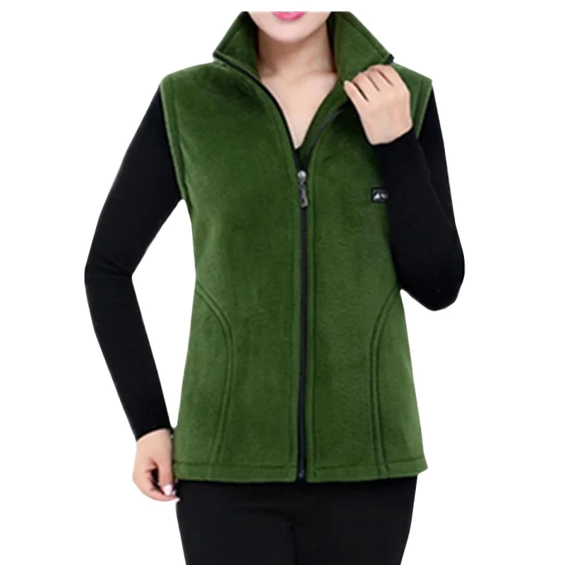 

New Fleece Women Vests Autumn Korean Plus size Sleeveless Jackets Ladies Fashion Zipper Casual Waistcoat Female 442