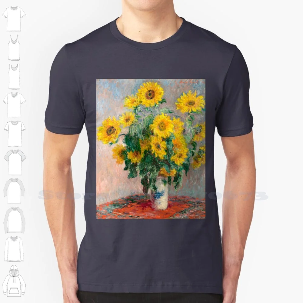 Bouquet Of Sunflowers , By Claude 100% Cotton T-Shirt Claude Bouquet Of Sunflowers Vintage Painting 19Th Century Art 19Th