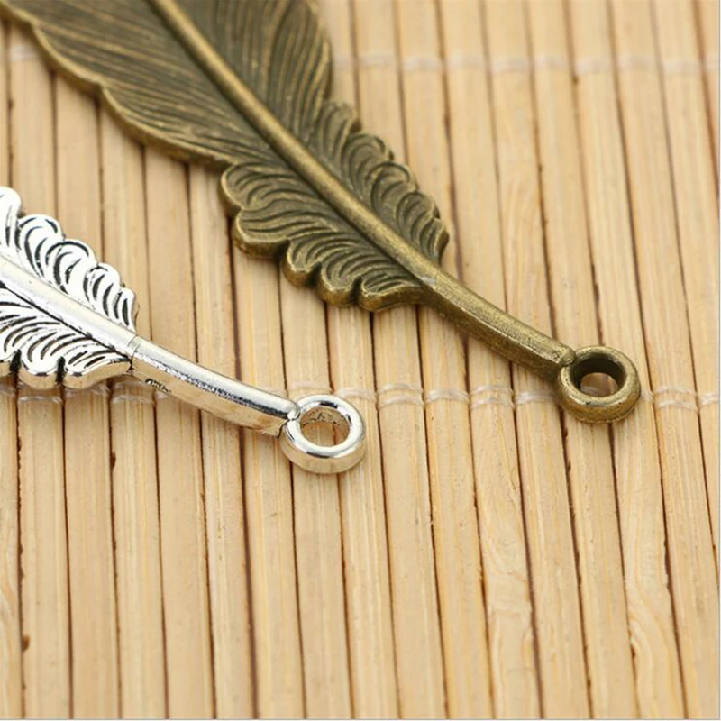 5PCS  Creative Retro Feather Metal Bookmark Beautiful Cool Book Page Mark Children Student Gift Stationery School