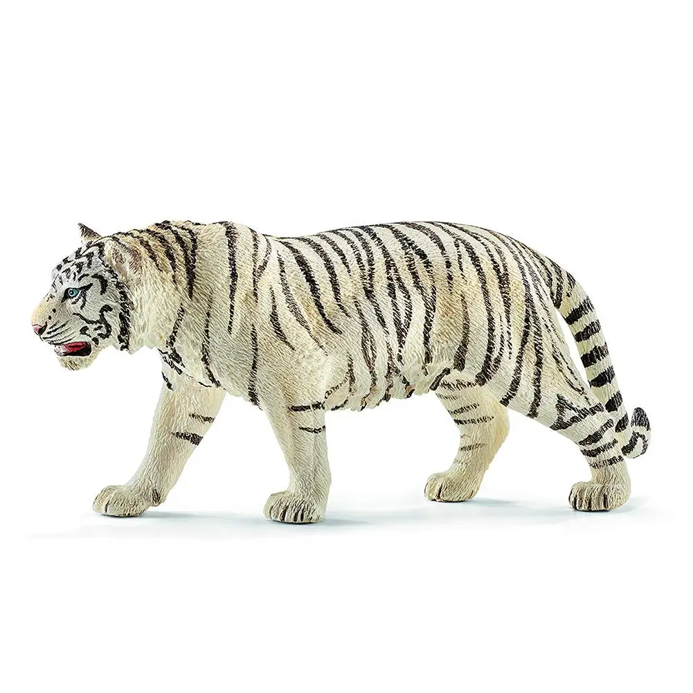 6.2 Inch White Tiger Environmental PVC Realistic Zoo Figures Jungle Wild Animals Siberian Tiger Model Kids Educational Toy