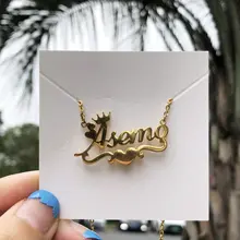 Custom Heart Nameplate Necklace Women #5