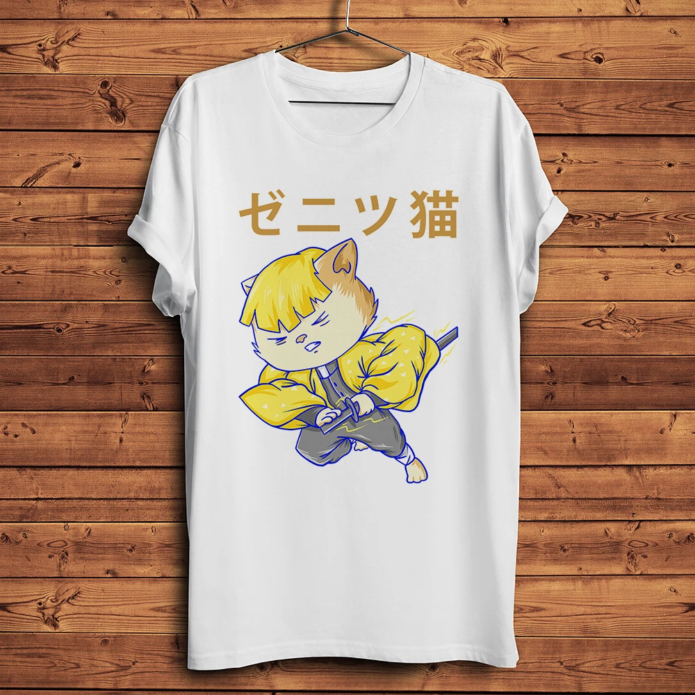 Agatsuma Zenitsu, funny anime t-shirt ,Men White Casual TShirt, Unisex, otaku manga ,kimetsu no yaiba, streetwear tee