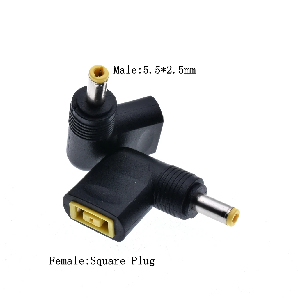 90 degree Laptop DC adapter Square Female to 7.9x5.5mm 5.5x2.5mm 4.0x1.7mm 5.5x2.1mm Male DC Power Plug Connector 