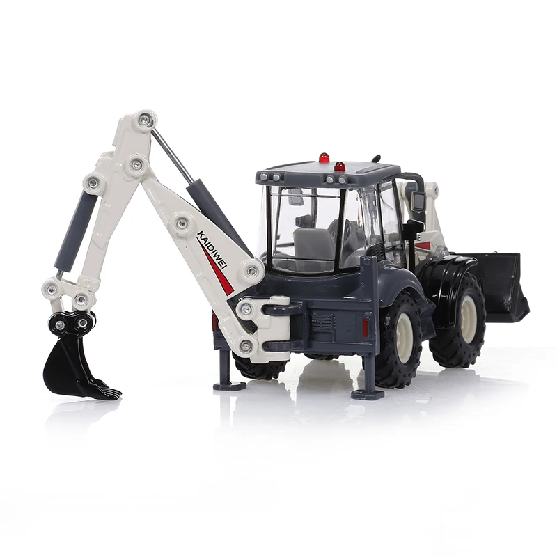 1/50 Alloy Diecast 2 in 1 Excavator Forklift Bulldozer Metal Engineering Construction Truck Model Loader Car Toys For Children