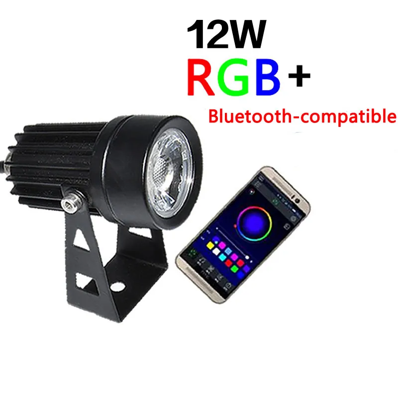 12W LED Wireless Bluetooth-compatible Spotlights RGB color Landscape decoration Light for tree and home 220V 110V