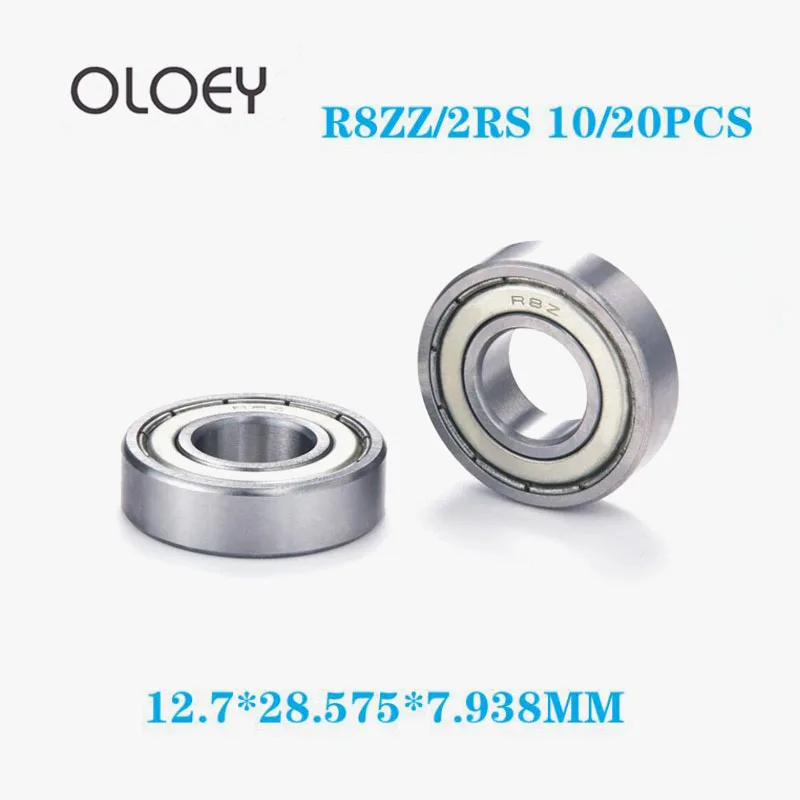 R8ZZ R8 2RS ABEC-1 Miniature Flanged 12.7x28.575x7.938 Ball Bearing 10/20PCS Corrosion Resistance And High Quality