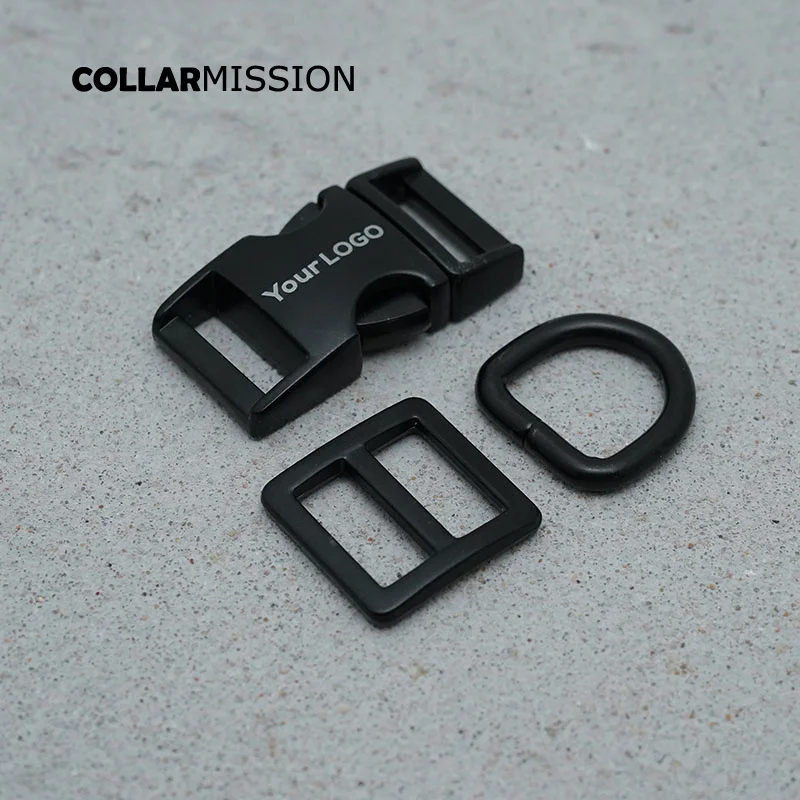 50pcs/lot Engraving(metal buckle+Tri-Glid+D ring)15mm metal plated buckle for bag webbing DIY dog collar accessories 8 colours