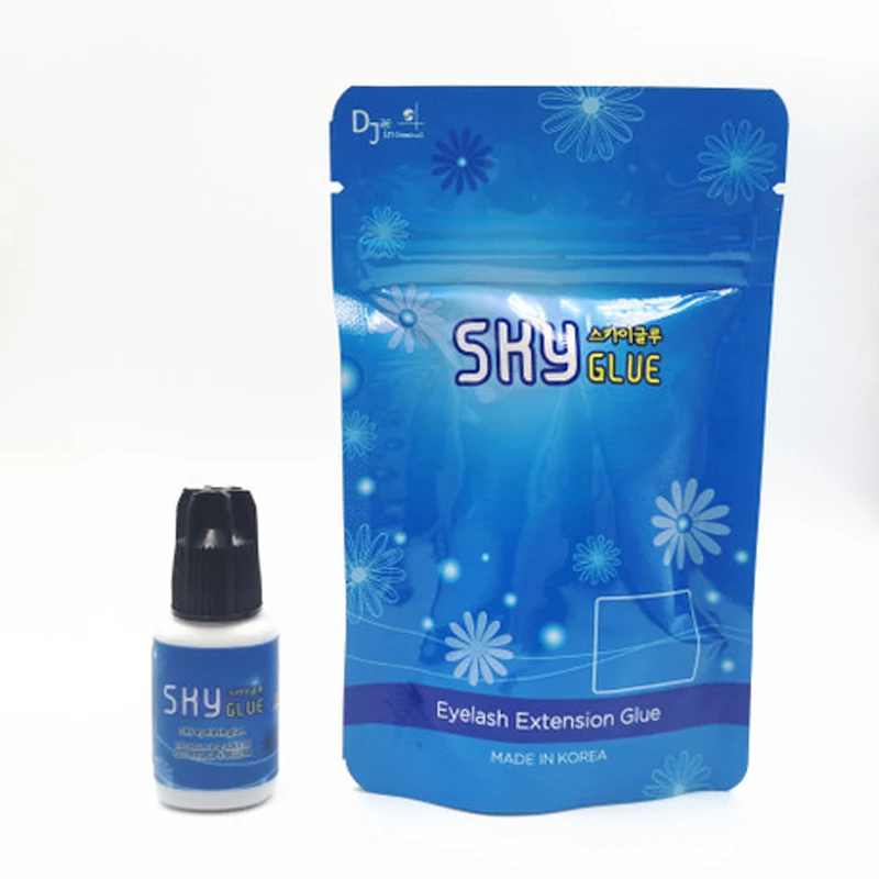 Najpotężniejszy klej Sky Glue 1-2s Fast Dry Original Korea Glue S+ do przedłużania rzęs 5ml Black Cap Adhesive Lasting 6-7 weeks