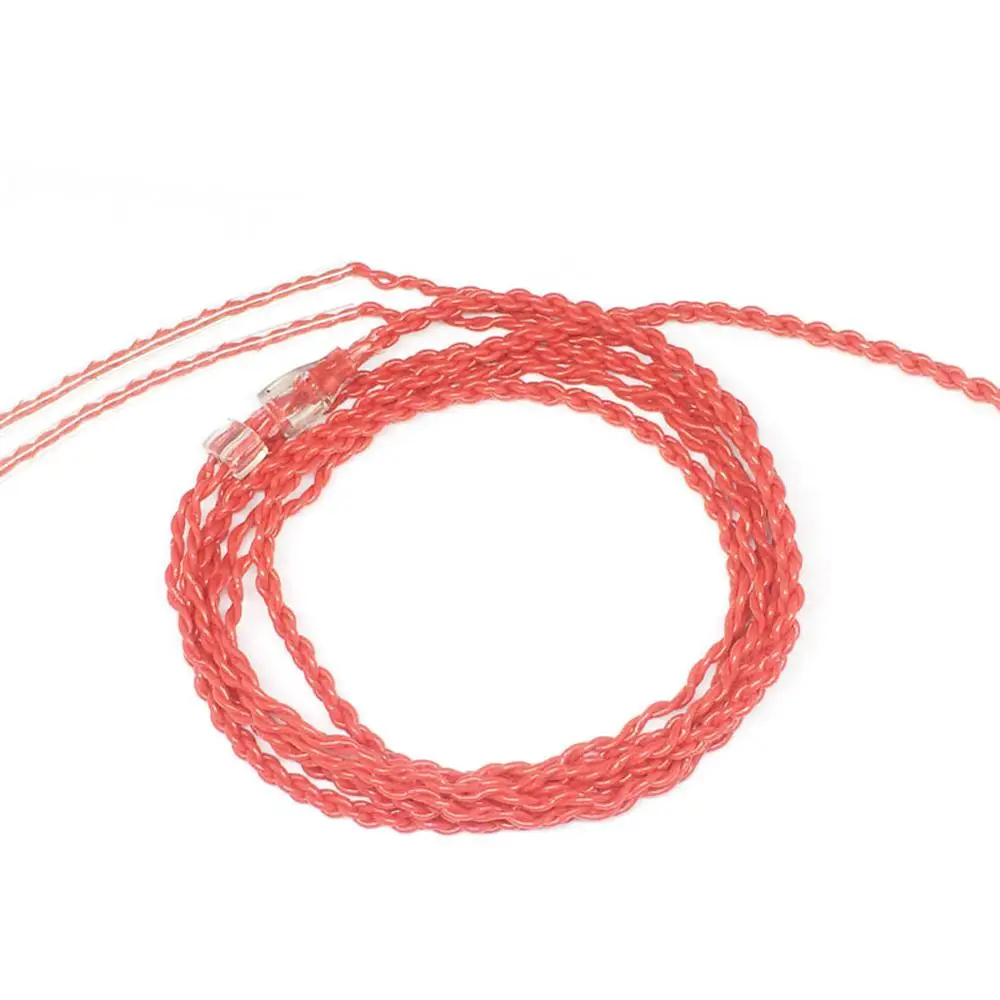 Thouliess fone de ouvido faça você mesmo, cabos atualizados 0.78mm, cabo de 2 pinos para 1964 w4r um3x es3 es5 fone de ouvido vermelho