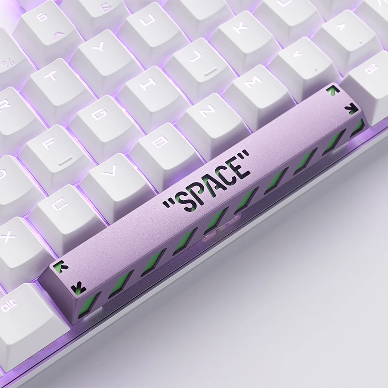 Holyoops 6.25u spacebar Artisan Keycap CNC anodized aluminum Compatible Cherry MX switches black orange purple green