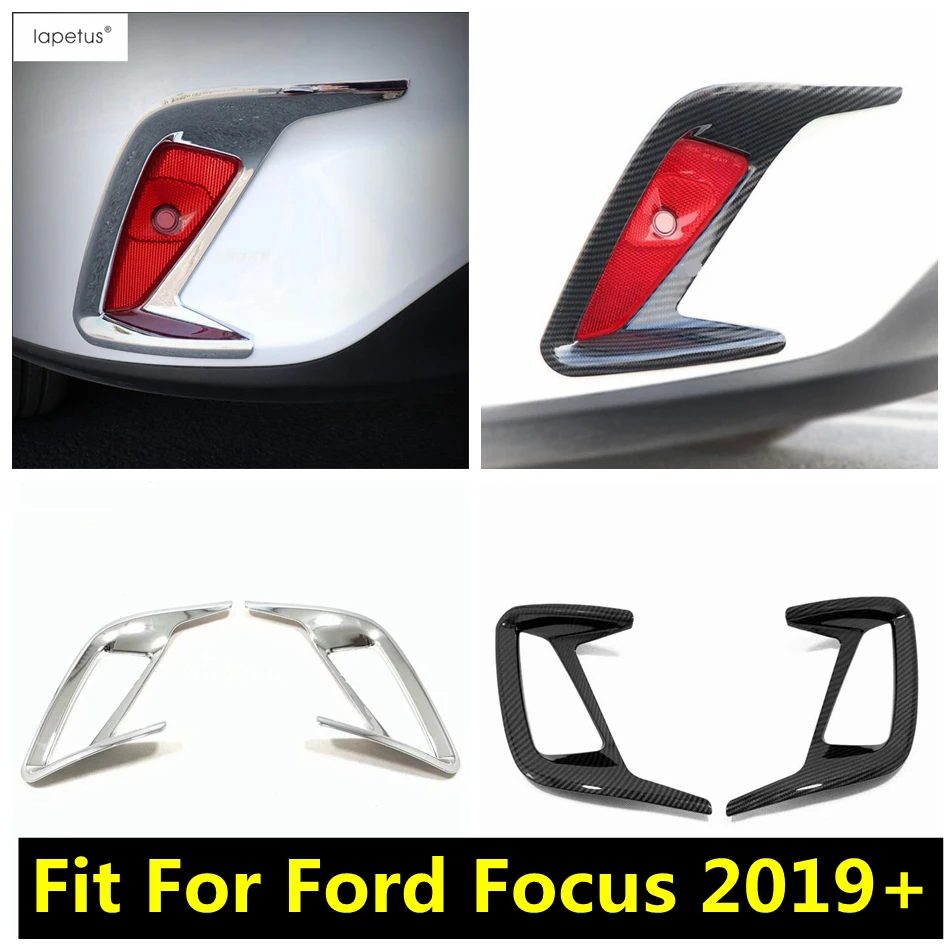 

Rear Tail Fog Lights Lamp Cover Kit Trim ABS Chrome / Carbon Fiber Look Accessories For Ford Focus MK4 2019 - 2021 Sedan