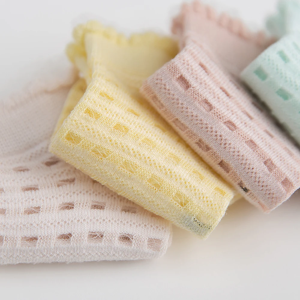 Chaussettes d'été en coton à carreaux pour bébé de 2 à 9 ans, 5 paires/lot, fines, colorées, solides, en maille, mignonnes, pour nouveau-né, garçon, enfant en bas âge