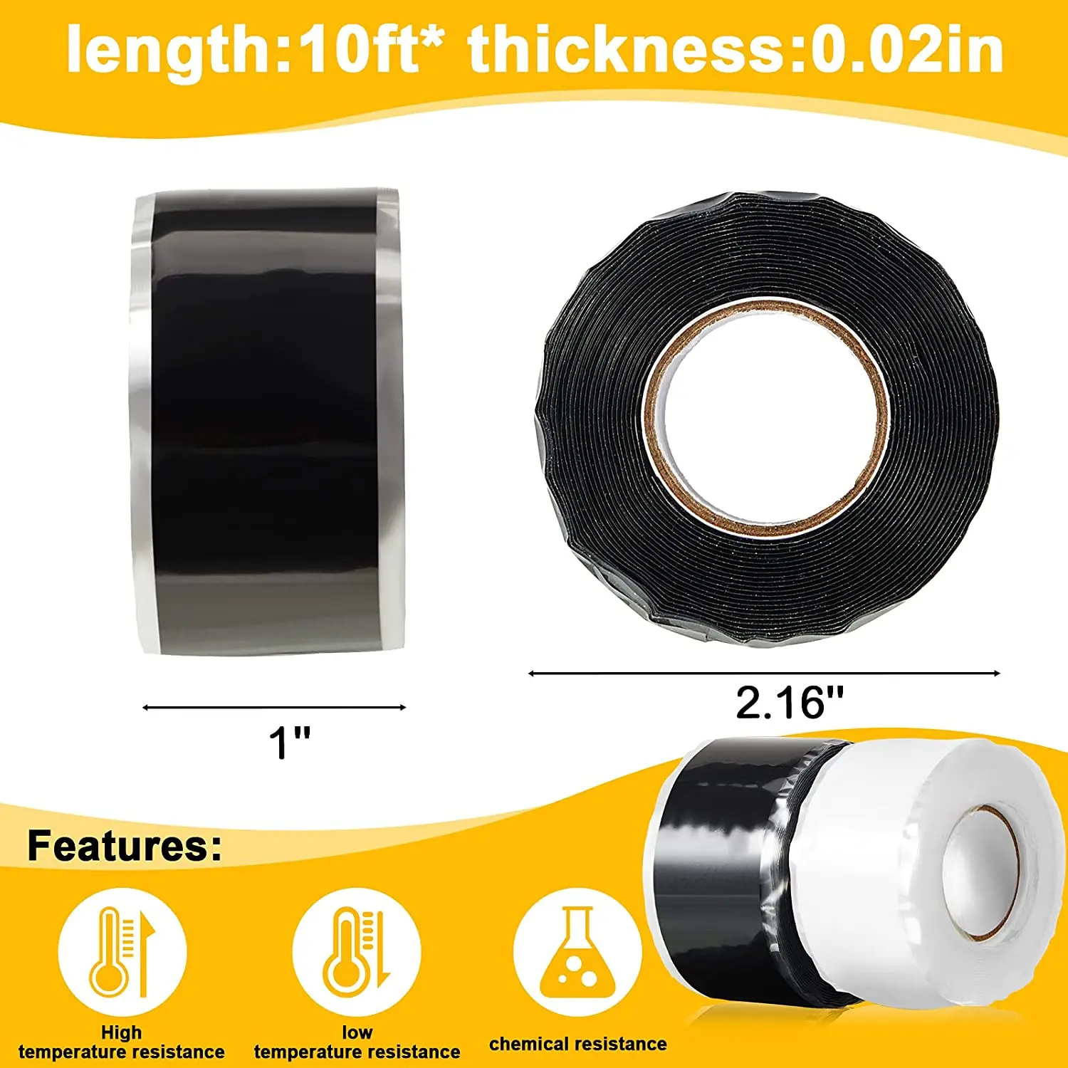 2.5x300cm Universal Super Strong Fiber Waterproof Silicone Tape Self-adhesive Stop Leaks Seal Repair Tape Self Fusing Wire Tape