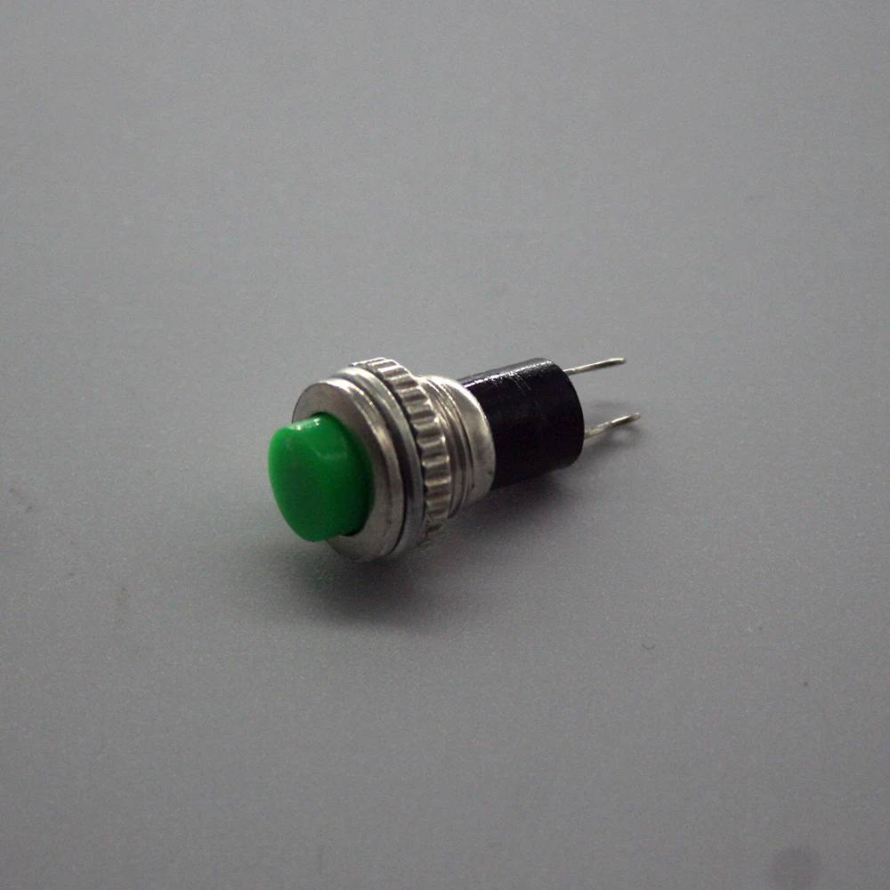 6Pcs 10mm DS-316 Self-reset Push Button Switch Momentary 1A/125VAC 2PIN 6Color   Thread Multicolor
