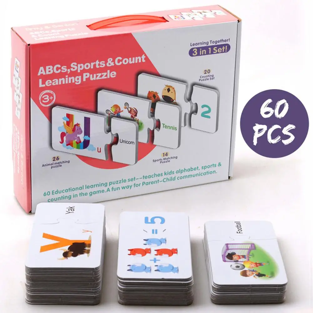 Learning Puzzle Set Alphabet Numbers Puzzle Card Set For Kids Toddlers Children Suitable For Card Beginners And Enthusiasts