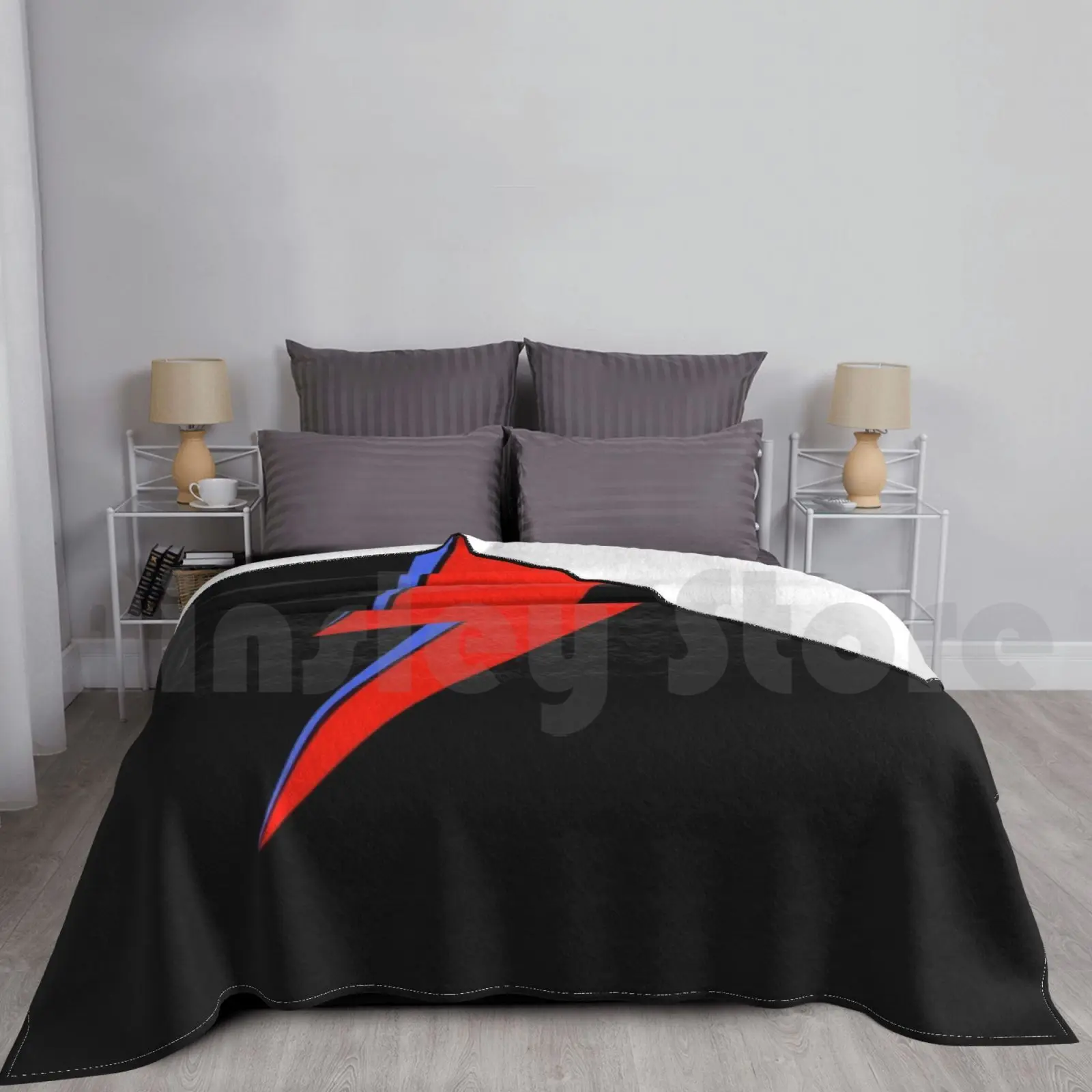 Bowie Ziggy Blanket For Sofa Bed Travel Bowie Ziggy Aladdin Sane Lightning Lightning Bolt Symbol