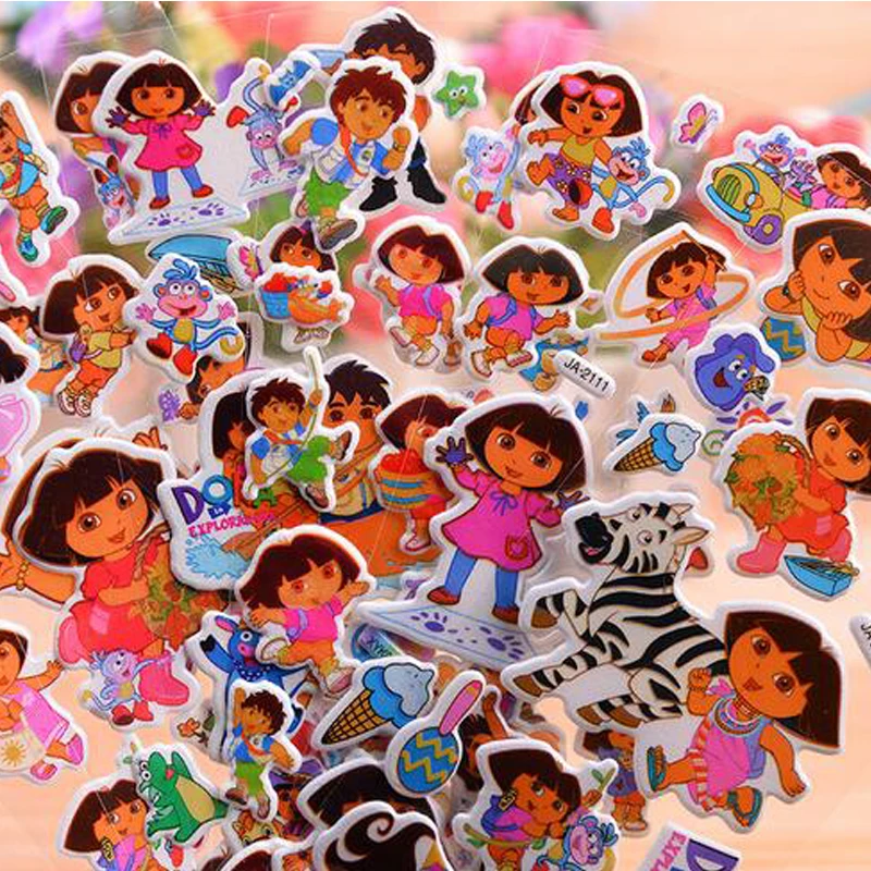 

MINISO Cartoon princess Dora Bubble stickers Puffy wall stickers for children gift puffy reward rooms decoration Toys Scrapbook