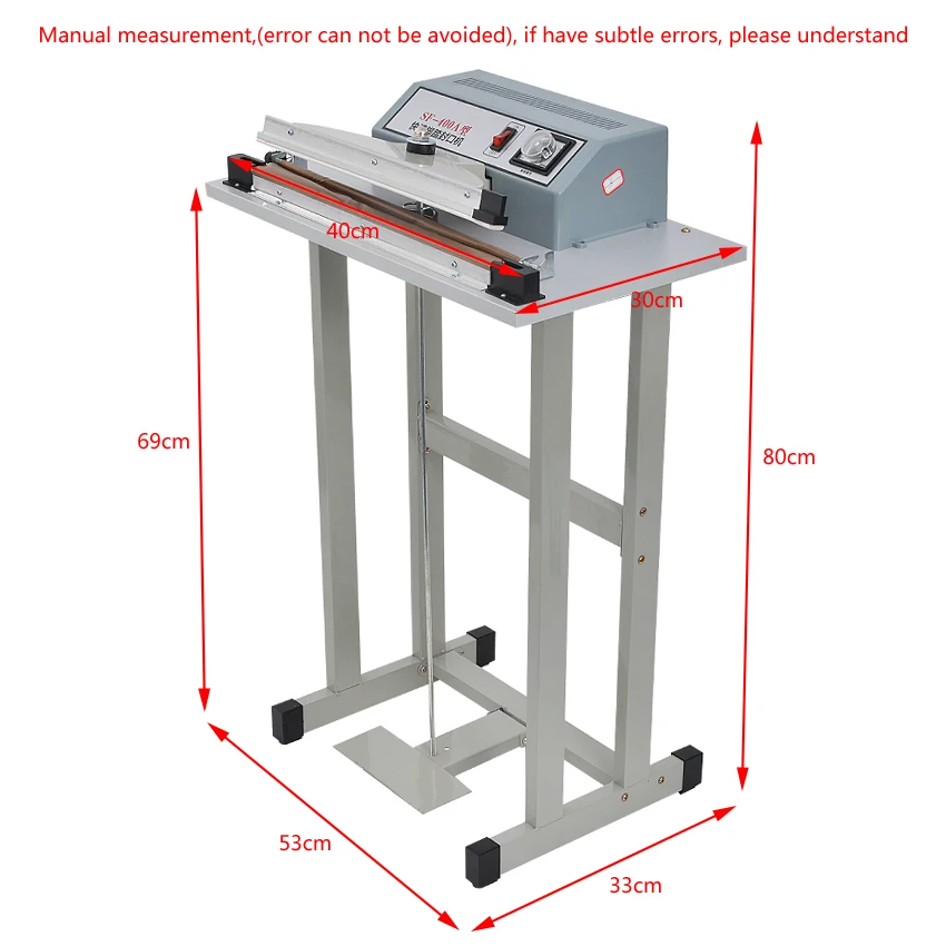 38cm Length Food Pedal Bag Sealer Fast Speed Platic Bag Heat Sealing Machine Polythene Polyethylene Plastic Food Bag Sealer 400W