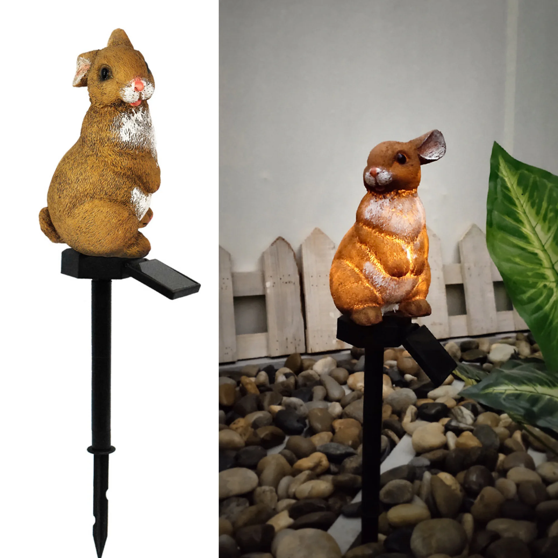 

New modern garden waterproof solar light resin street light rabbit lawn ground plug landscape decorative light lawn light