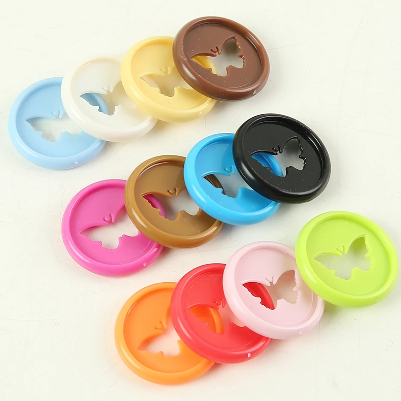 24pcs 28mm Mushroom Hole Binding Rings Plastic Discs Butterfly DIY Binding Notebook Binding Discs Buckle School Office Supplies