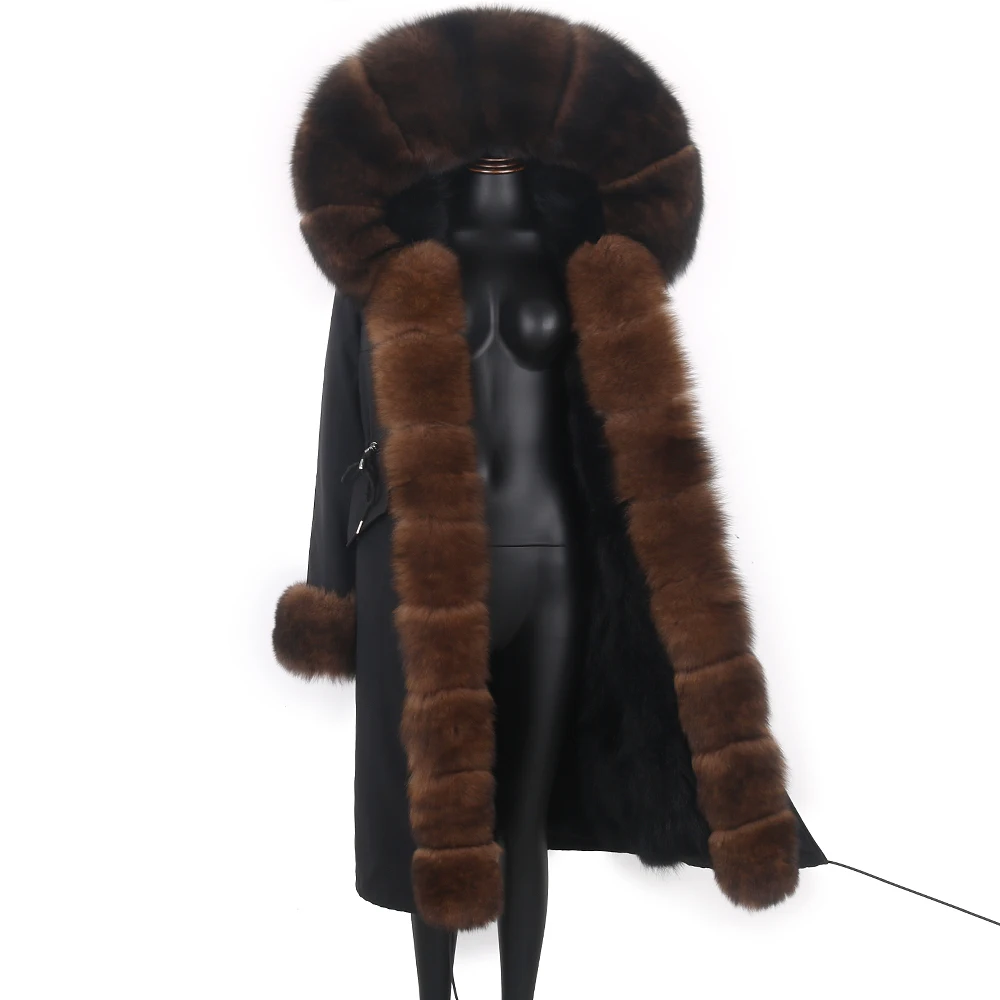 

Winter Parka Women Real Raccoon Fur Coat Natural Fur Jacket Thick Warm Parkas Fashion Streetwear Women's Clothing X-long 110cm