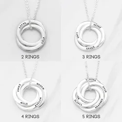 Custom Name Necklace Personality Stainless Steel Multi-round Lady Necklace Custom Name Jewelry Friend Gift