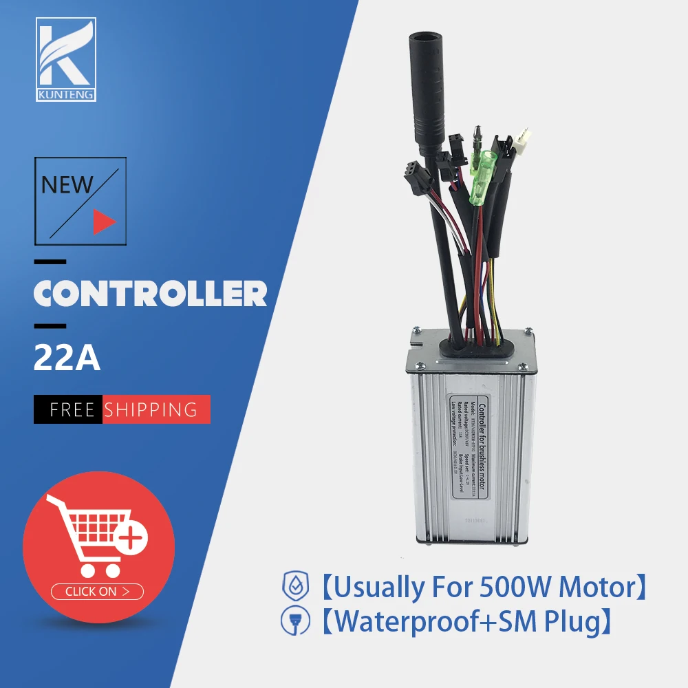 Electric bicycle Controller 36V48V 500W 9 Mosfets 22A KT Controller With Light Function For brushless Electric Bicycle Wheel Kit