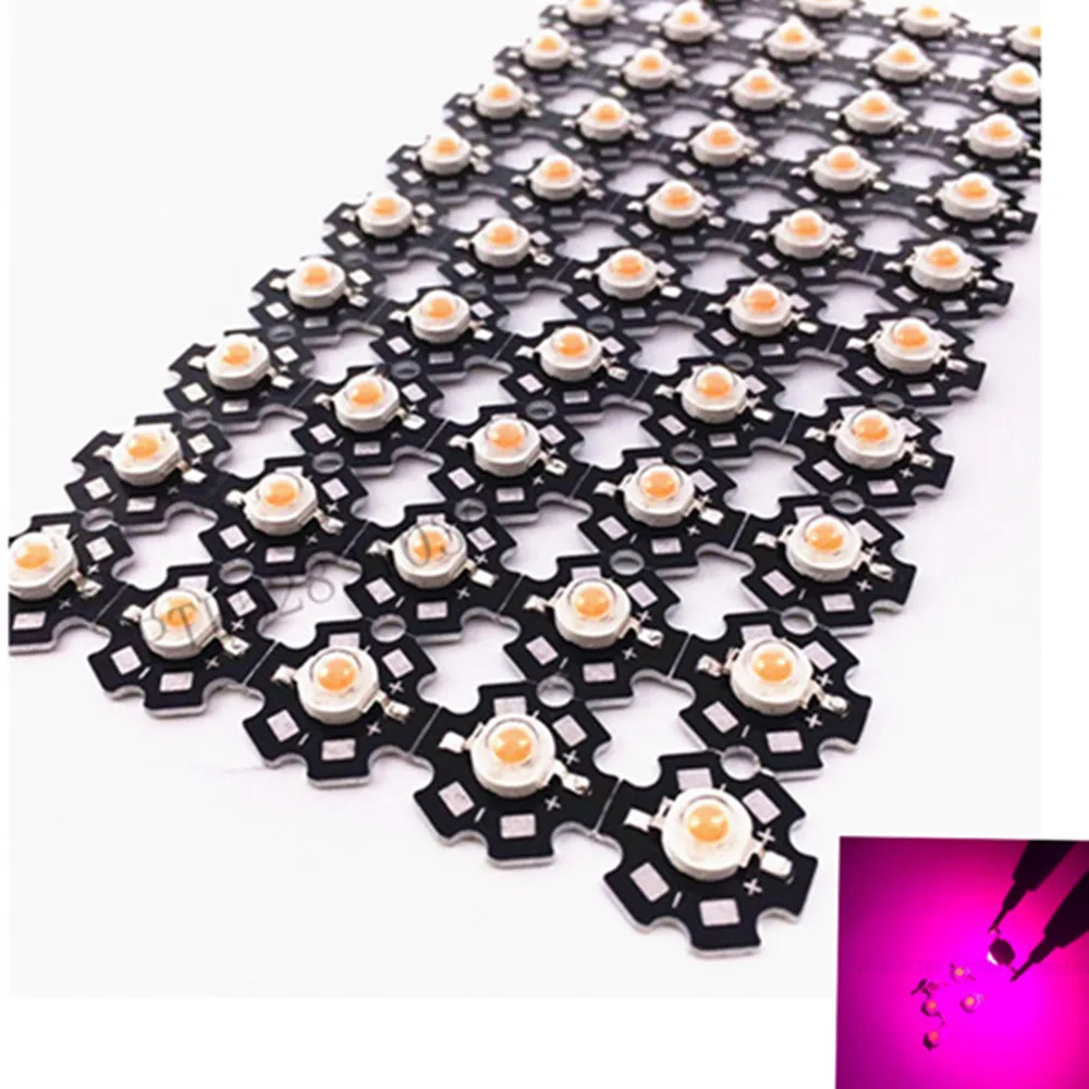 

50PCS 3w full spectrum 400nm ~840nm led chip ,45mil bridgelux 3w led diode for indoor plant grow