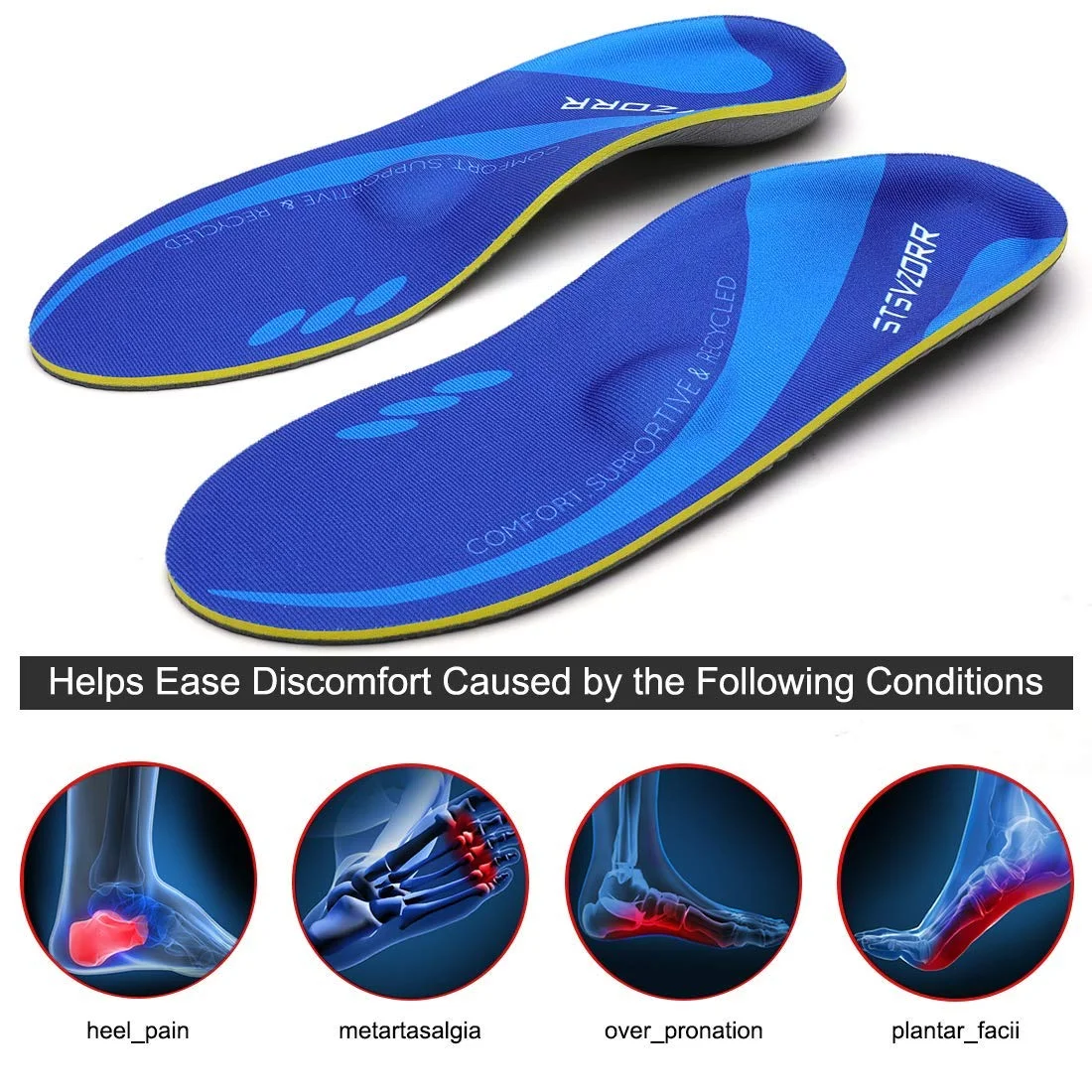 Fußgewölbestütze für Mittelfußknochen, orthopädische Einlage bei Plantarfasziitis, orthopädische Einlagen für Plattfüße, Fersenkissen für Sportschuhe. – Detail 21
