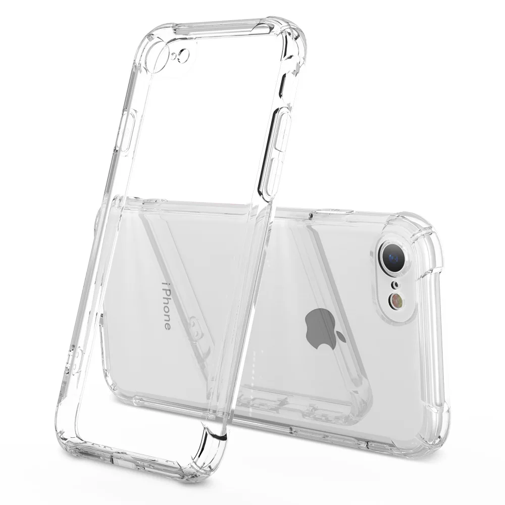 Funda transparente a prueba de golpes para iPhone, carcasa trasera de silicona TPU suave para iPhone 11 12 Pro Max XS Max XR X, 5 5S 6 6s 7 8