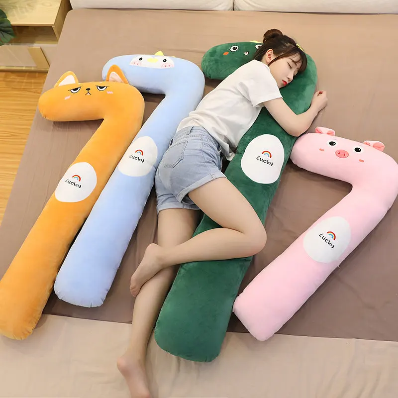 100/130cm 8 Styles Kawaii Stuffed Long Pillow Animal Plush Toys Dinosaur Penguin Pig Doll Soft Cushion Girl Baby Birthday Gift