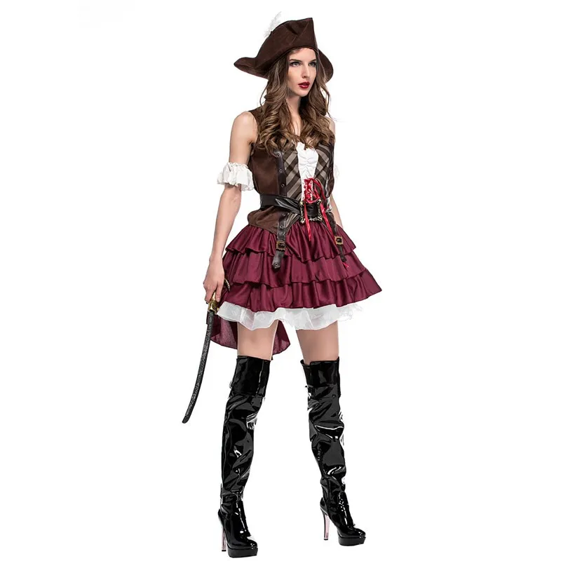 Nữ Chiến Binh Cosplay Nữ Halloween Cướp Biển Vùng Caribe Trang Phục Carnival Purim Sân Khấu Hộp Đêm Thanh Vai Trò Chơi Đầm Dự Tiệc