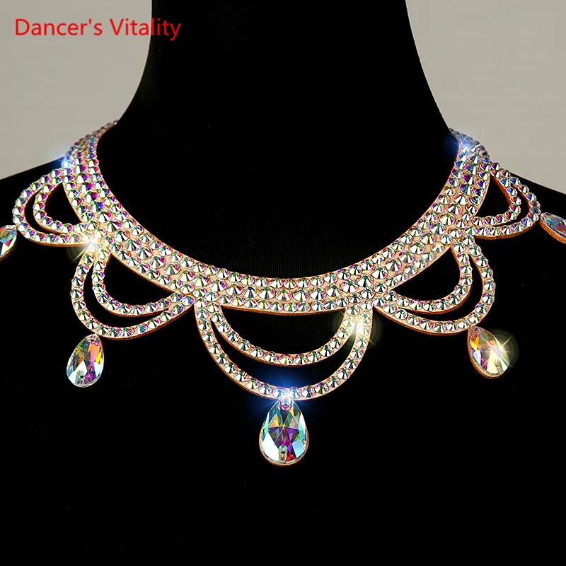 Collana di danza del ventre catena di strass femmina adulto High-End Stage professione accessori da competizione