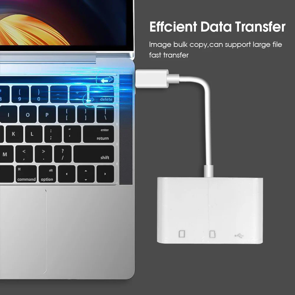 Lector de tarjetas tipo C a SD, Cable USB OTG, adaptador de lector de tarjetas Mini SD/TF, transferencia de datos para Macbook, teléfono móvil,
