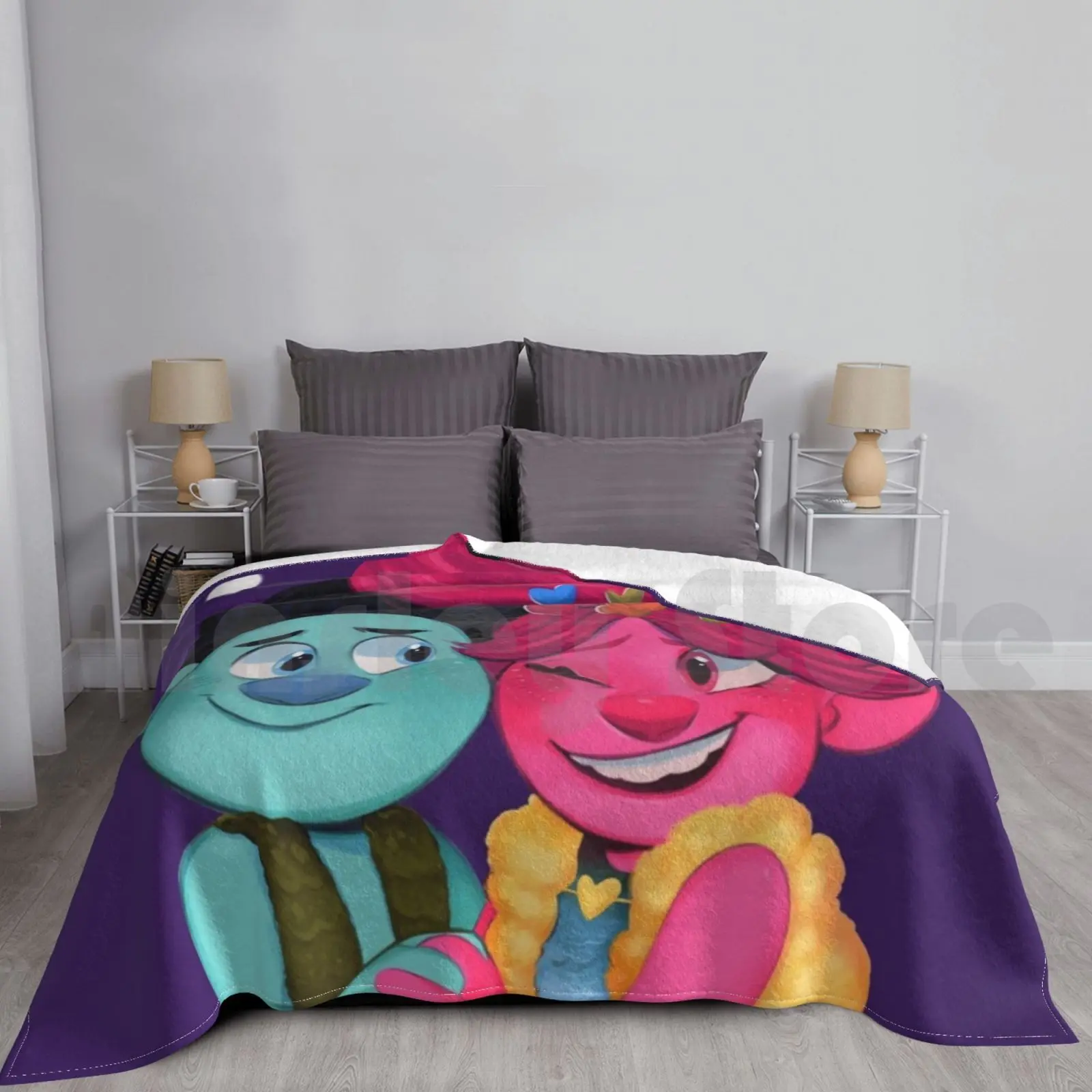 ¡Perfecto para mí! (Diseño de Broppy) Manta de moda personalizada Broppy Poppy Trolls Barb Trolls Ramo Trolls Trolls Trolls World
