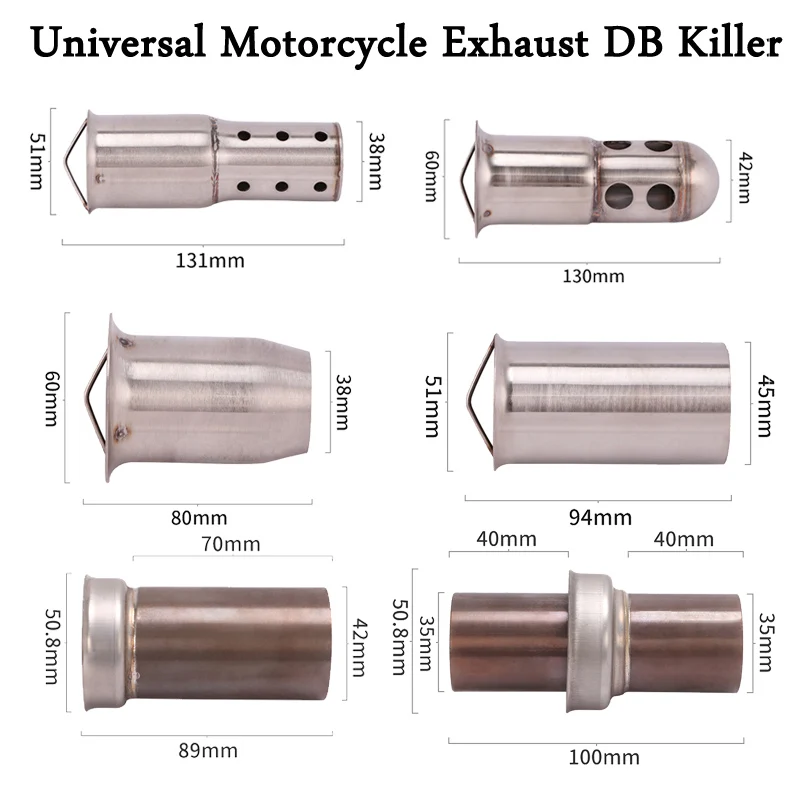 Escape Universal para motocicleta, DB Killer, Reduce el ruido, alto par a baja velocidad, silenciador, accesorios de tratamiento de purificación de