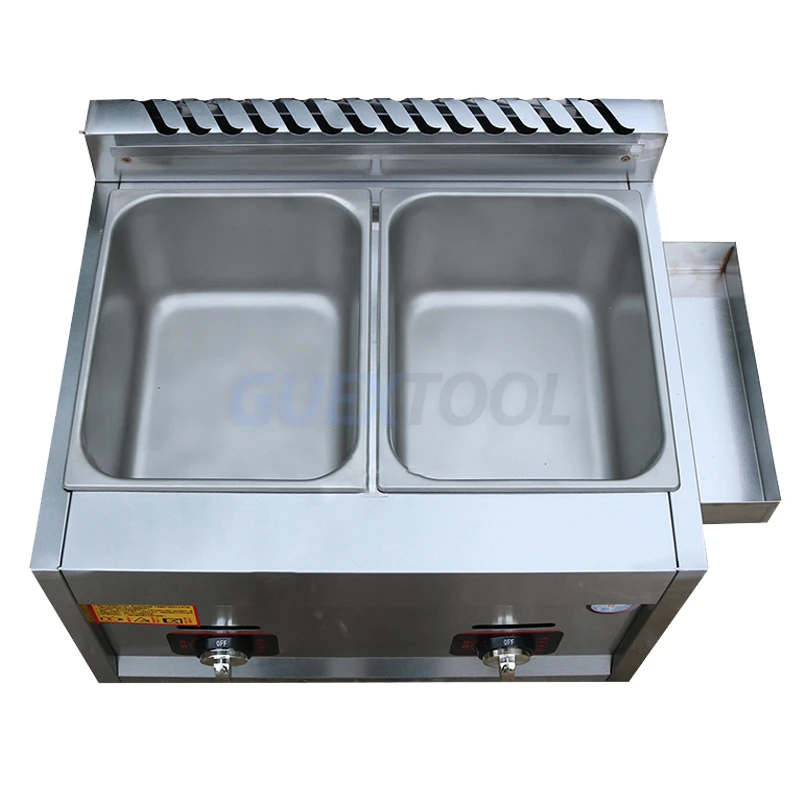 Commercial Gas Fryer Gas Fryer Energy Saving Double Cylinder Fryer Stainless Steel French Fries Fryer