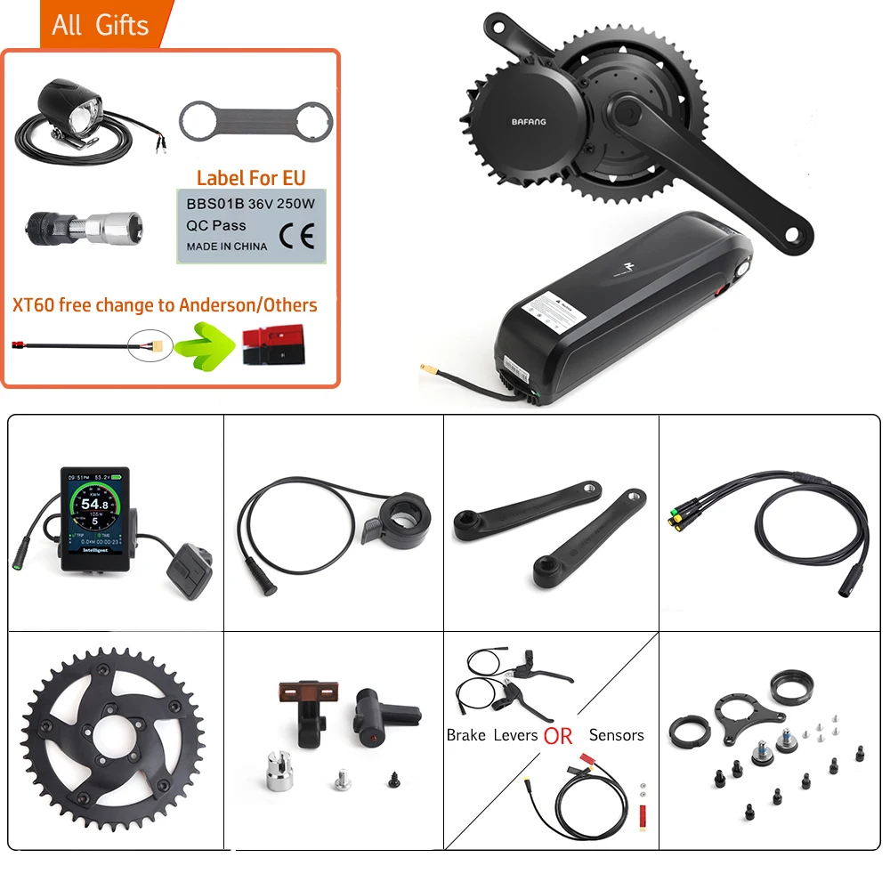 Bafang 52V 1000W Mid Drive BBSHD BBS03 E-BIKE Motor Kits 14Ah Battery Electric Bicycle Complete Conversion Kit