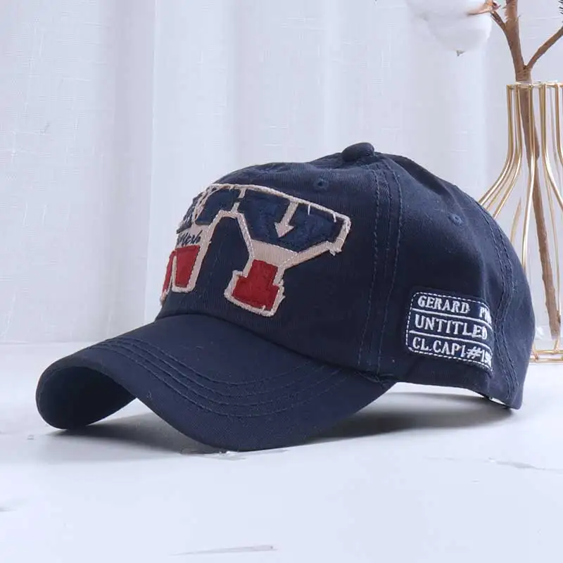 2021 New Letters Baseball Caps 3D Embroidery NY Cotton Denim Adjustable Cap Hat Spring Autumn Outdoor Snapback Cap Men Women Hat